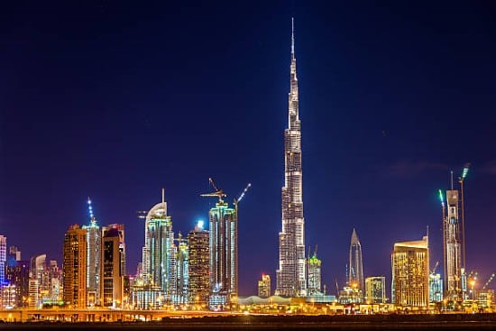 La notte sul Burj Khalifa