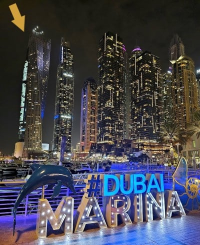 Skyline Dubai Marina e Torre Cayan